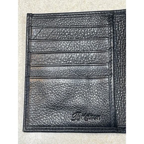 Brighton Leather Trifold Wallet Black/Brown Leather Croc Pattern-Bow Accents - Picture 6 of 13